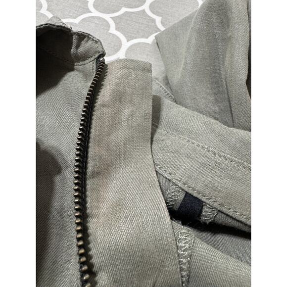 ASKK NY Zip Front Long Sleeve Utility Jumpsuit Linen Lyocell In Green Size 3 - Picture 13 of 13